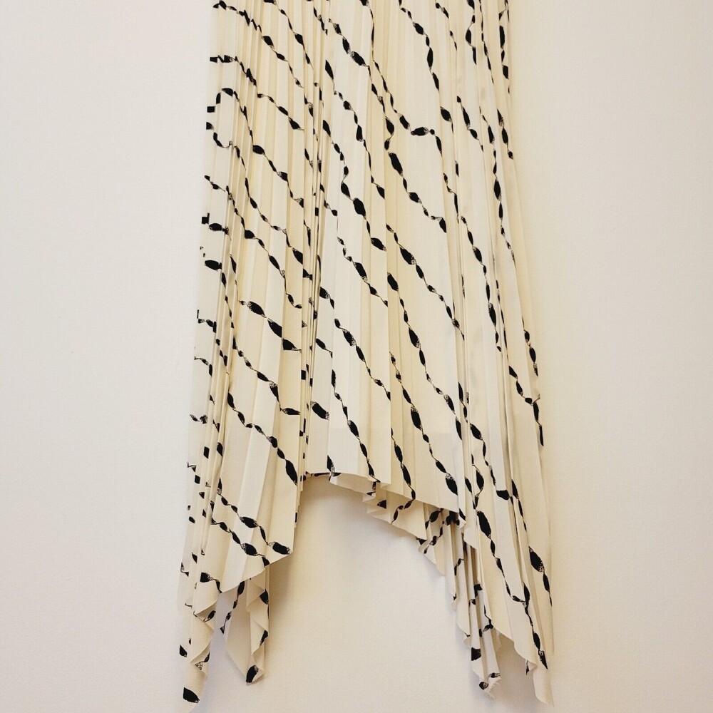 Helmut Lang Silk Printed Pleated Size 4 Women Skirt - Picture 3 of 11
